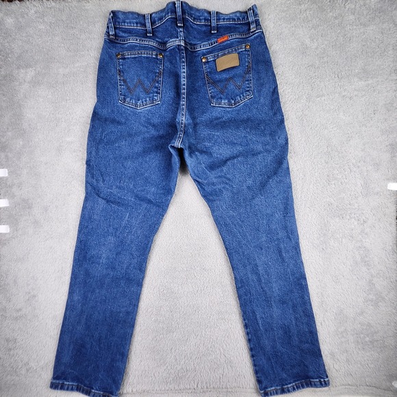 Wrangler Womens Cowboy Cut Slim Fit Jeans 15x32 (34x31) Blue Stonewashed Stretch - Picture 5 of 11